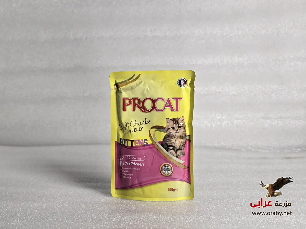 PROCAT Soft chunks in jelly 100gm (Kitten) (Chicken) برو كات قطط ظرف OS50