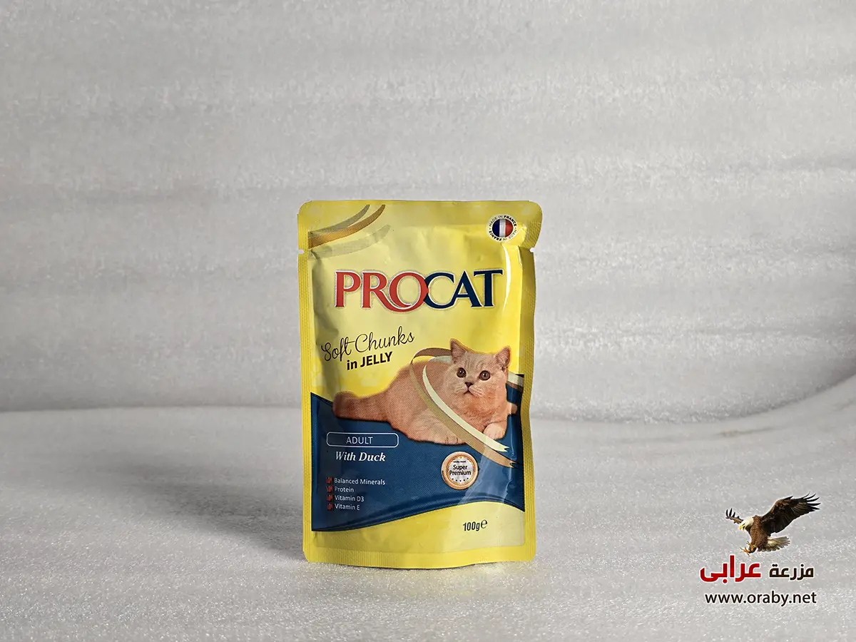 PROCAT soft chunks in Jelly 100gm - adult (Duck) برو كات قطط ظرف OS137