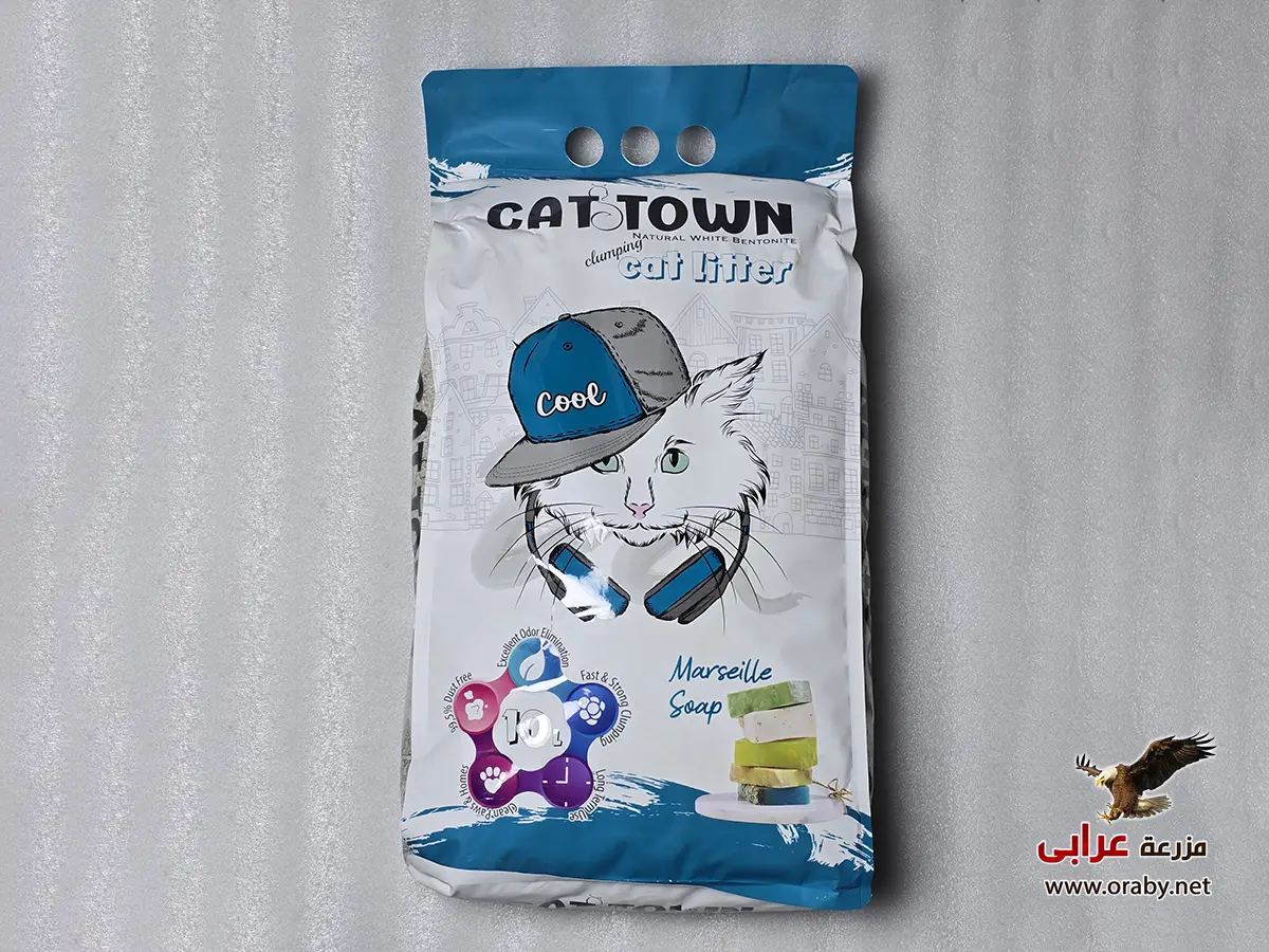 رملة قطط تركي كات تاون صايون Cat town litter 10L soap - مزرعة عرابي OS374